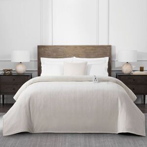 Brookstone Twin Heated Chenille Knit Blanket Ivory